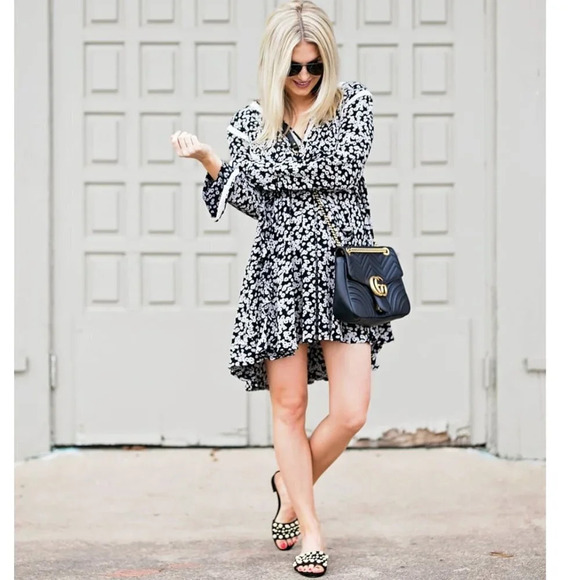 Free People Like You Best Mini Dress  In Black Floral Combo Size Small - Picture 2 of 14